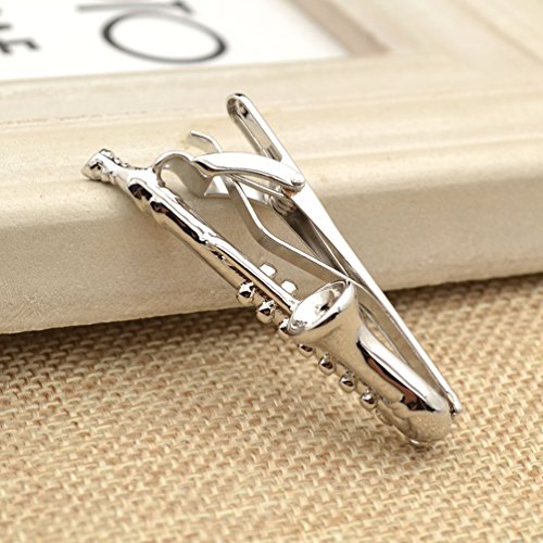 Mens Novelty Saxophone Design Tie Clip Creative Shape Tie Bar Clasp Clip Pin 1 Pc