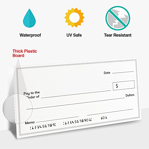 Giant Fake Award Presentation Check - 32" x 16" - Large Novelty Endowment Check for Endowment, Donations, Fundraiser - Big Blank Oversized Raffle Sweepstakes Reward Winners Check (2 Pack)