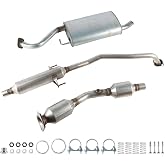 Full Exhaust System Kit Fit for Toyota Corolla/Matrix 1.8L 2003-2008 | Muffler Catalytic Converter Resonator Pipe for 2003-2008 Pontiac Vibe 1.8L, Direct Fit Replacement Parts