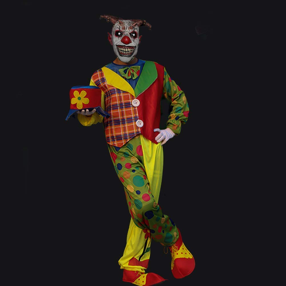 XIAO MO GU Latex Halloween Party Cosplay Face Mask Clown Costumes Mask (Orange Hair)