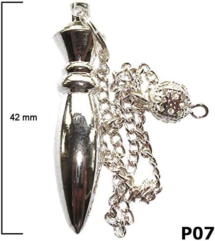Green Cross Toad Egyptian Metal Dowsing Pendulum with Keepers Pouch for Reiki Healing and Divination (P07, Silver)