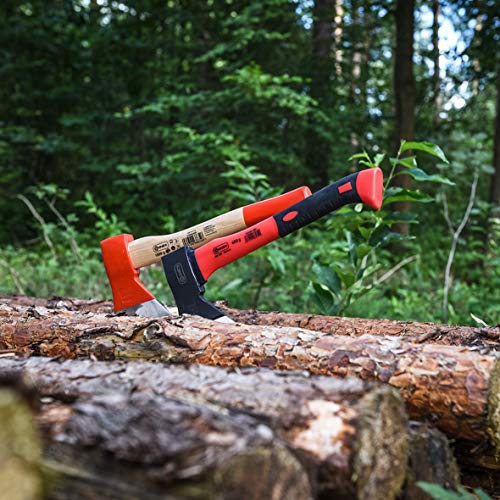Connex Beil 600 g - Vibrationsarmer Glasfaserstiel - Kompakte Form - Gummiertes Griffende - Zur präzisen Bearbeitung von Holz / Handbeil mit Schneidschutz / Spaltbeil / Camping-Beil / COX841460 – Bild 3