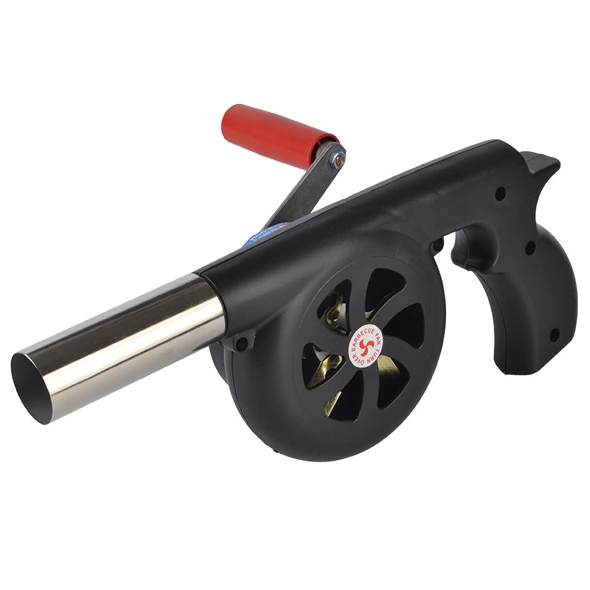 BBQ Fan Air Blower Outdoor Cooking Manual Air Blower with Hand Crank Barbecue Fire Bellows for Outdoor Barbecue Picnic Camping Hiking