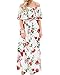 UMEKO Womens Floral Off The Shoulder Dresses Summer Casual Ruffle High Waist Slit Long Maxi Dress with Pockets