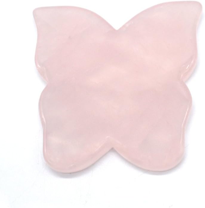 Gua Sha Guasha Board Face Massage Jade, Butterfly Shape Guasha Board Natural Rose Quartz, Hand Made Gua Sha Board, Ultra Smooth Edge Scraping Massage Tool, Gua Sha Guasha Stone