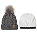 REDESS Baby Winter Warm Fleece Lined Hat, Infant Toddler Kids Pom Pom Beanie Knit Cap For Girls and Boys,Color - Black, Light Gray, Red, Size - [0-5Years]
