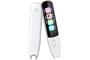 GEXMIL Upgraded Translation Scanning Pen Record Black Scan Reader Pen Dictionary Pen Scanning Smart Scanner Translator Device for Language Learners Read Business Travel 125 Language… (White)