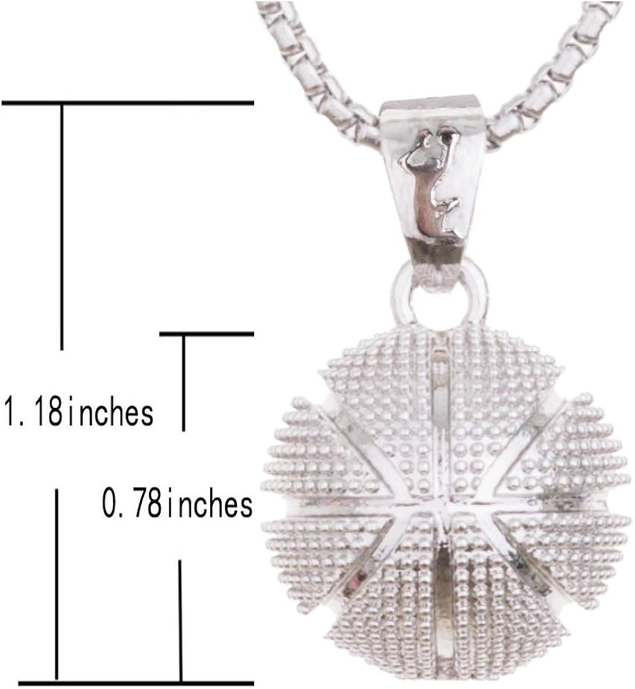 Fashion Boys Basketball Pendant Necklace Stainless Steel Necklace Chain Sports Necklace 23 Inches: Clothing