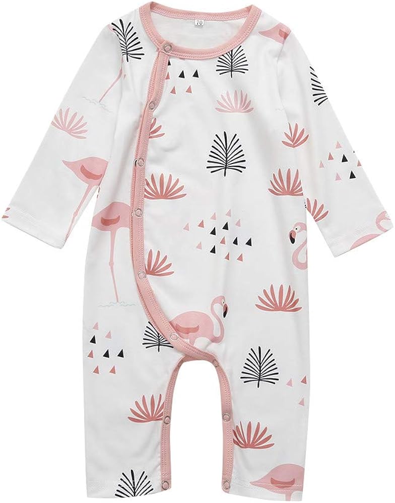 baby girl flamingo romper