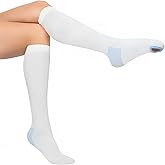 Vive Anti Embolism Compression Stockings for Women & Men - 15-20 mmHg Knee High TED Hose Socks for Post-Surgery, Pregnancy, Varicose Veins, Swelling, Soreness, Support & Travel (White)