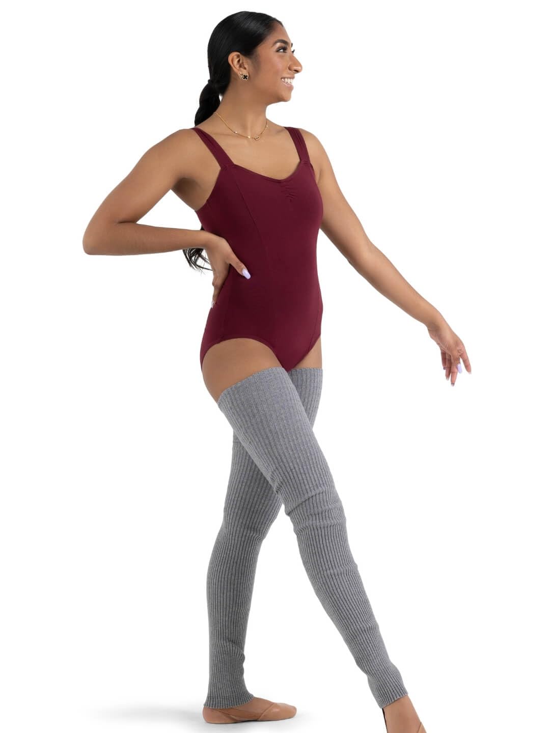 Capezio Ca1Ev 126 36" Legwarmer Warm-Up KNITS - Heather Grey, One Size