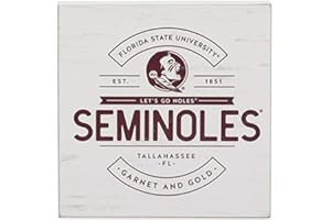 OPEN ROAD BRANDS Florida State University Seminoles Wood Block Decor - Vintage FSU Seminoles Decoration - Great Gift Idea