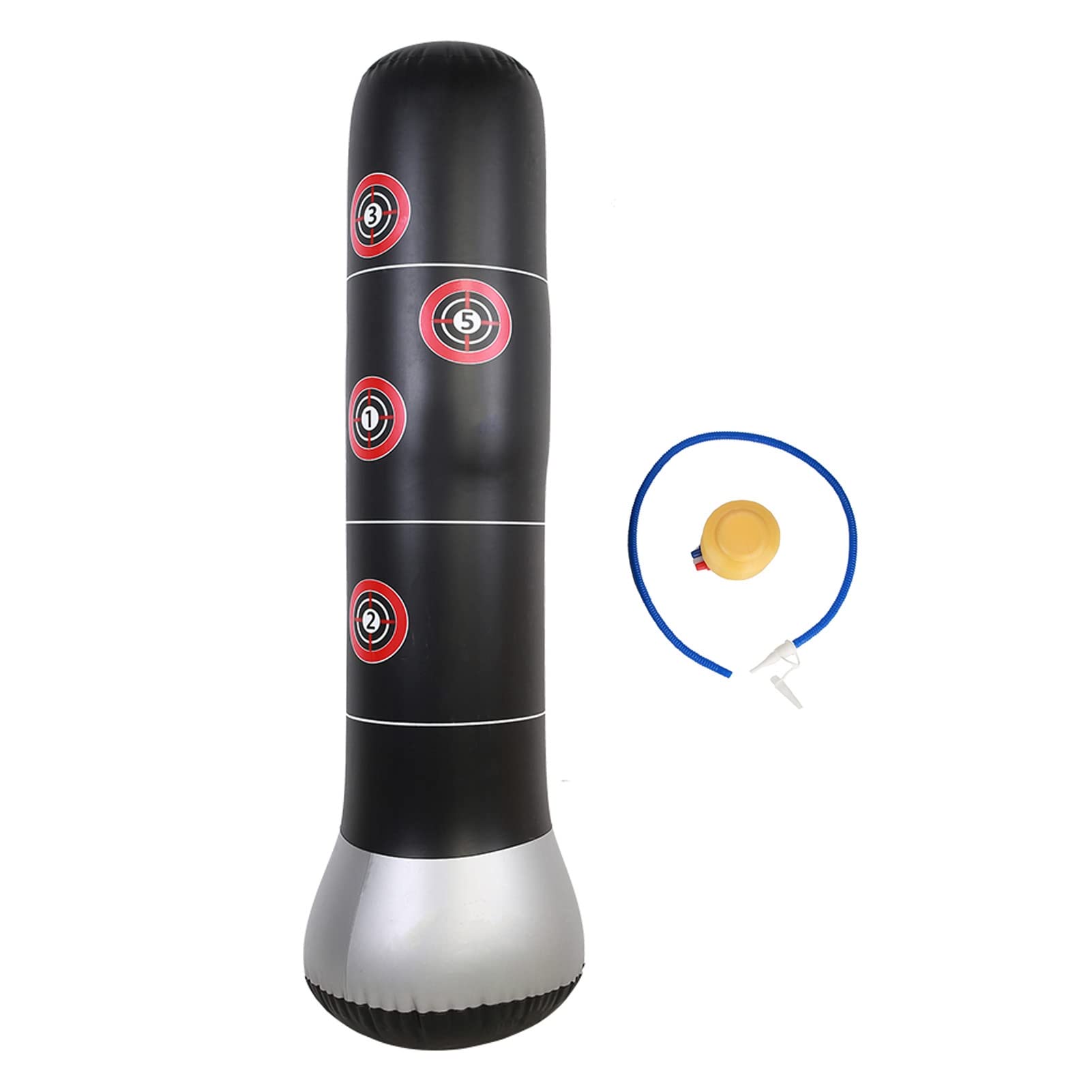 Self-supporting Inflatable Punching Bag Inflatable Foot Pump Training Punching Bag for Training and Stress Relief, for Adults and Teenagers