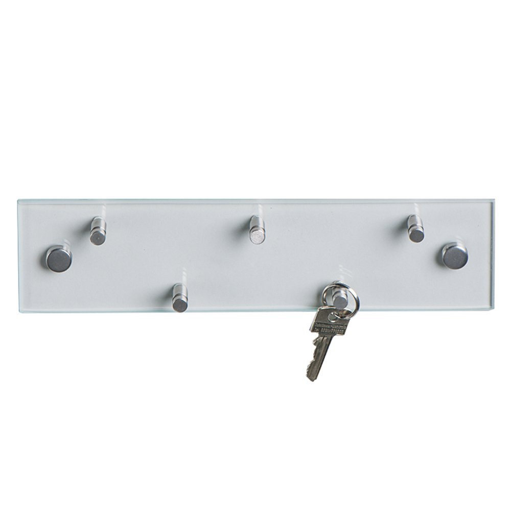 Zeller 13884 Stainless Steel Key Holder, Glass, 30 x 7.5 cm