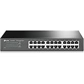 TP-Link 24 Port Gigabit Ethernet Switch Desktop/ Rackmount Plug & Play Shielded Ports Sturdy Metal Fanless Quiet Traffic Optimization Unmanaged (TL-SG1024S)