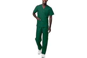 Sivvan Unisex Scrubs - Classic V-Neck Top & Drawstring Pants Scrub Set