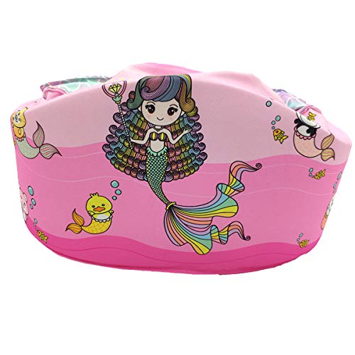 Silfrae Swim Vests Flotation Jacket Swim Belt Learn to Swim Device Toddler Floaties Device for Pool 30-50 lbsï¼ˆPink-Mermaidï¼‰