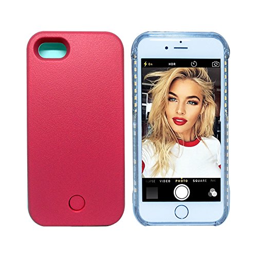 iPhone7 Case, KIMYO LED Flash Selfie Case Hard Back Cover With Illuminated Flashlight Function 4.7 inch (Pink)