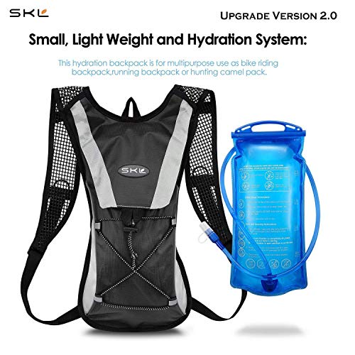 SKL Hydration Pack Water Backpack with Water Bladder 2L BPA Free