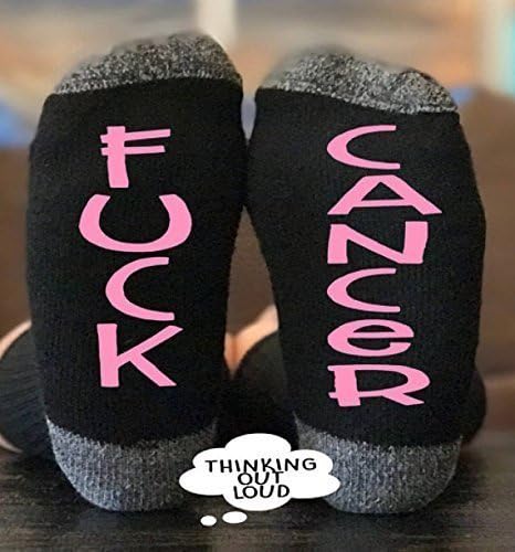 Cancer Socks -Pink Lettering- Breast Cancer- Survivor Gift- Cancer Patient