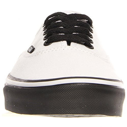 Vans Unisex Authentic (Black Sole) True White Skate Shoe 8.5 Men US