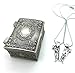 Wo-dreams The Nightmare Before Christmas Couple Necklace Set with Jewelry Box,Couple Necklace for Him and Her Christmas Gifts