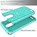 LG Stylo 3 Case,LG Stylo 3 Plus/Stylus 3 Glitter Phone Case,LeYi Hybrid Heavy Duty Protection [PC Silicone Leather + HD Screen Protector] Cute Girls Women Shockproof Case for LG LS777 TP Mint