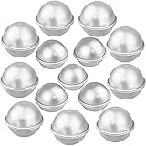 Pistha 24 Pieces 3 Sizes DIY Metal Bath Bomb Mold for Crafting Your Own Fizzles Round Soap Making Molds Kit for Homemade Art Smooth Surface and Sturdy Aluminum