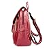 EssFeel Stylish Leather Backpack School Travel Daypack Casual Style Backpack Knapsack for Women Girl A-Wine Red