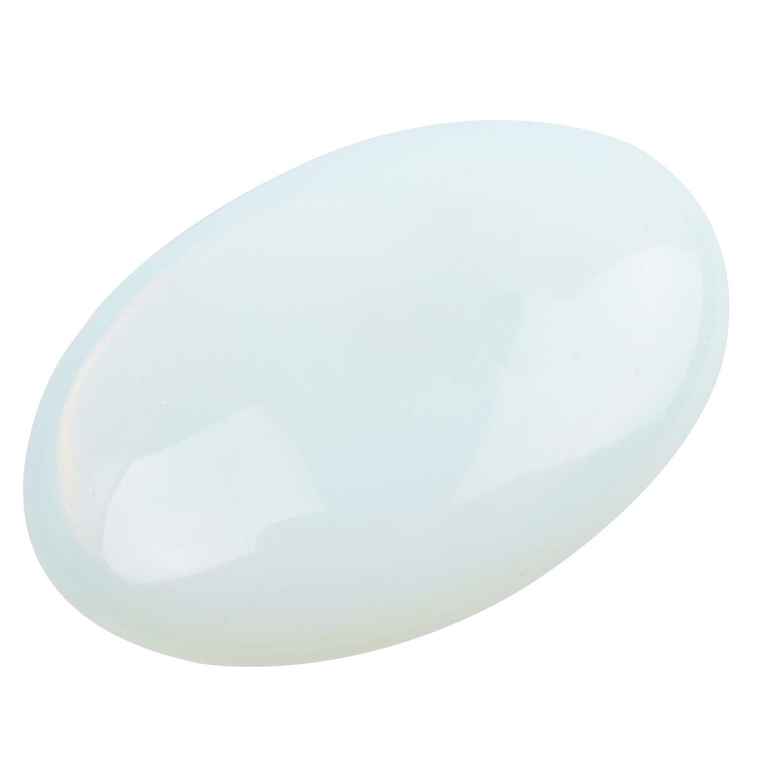 June&Ann Opalite Palm Stones, Healing Gemstone Therapy Worry Crystal Stones for Meditation Chakra Balancing Collection, Oval Shape