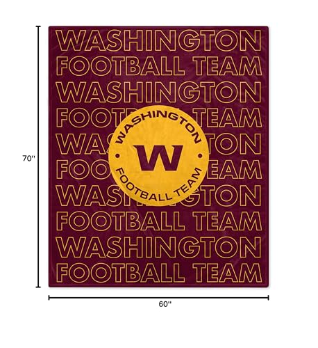 Pegasus Sports NFL Echo Team Wordmark Plush Blanket- Washington Football Team, Team Color, 60x70