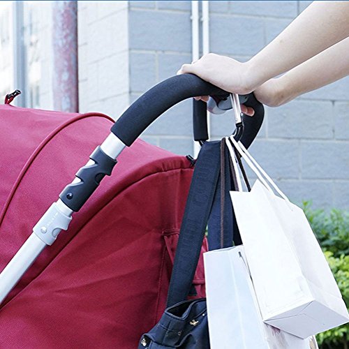 Large Stroller Hooks for Mommy, 2 pcs Carabiner Stroller Hook Organizer