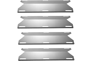YIHAM BBQ Heat Shields for Jenn-air Grill Parts 720-0062-LP 720-0164 730-0164 720-0337 730-0337 Members Mark 720-0586 Heat Plate Replacement 17 3/4 inch x 6 3/8 inch Stainless Steel, Set of 4, KS745