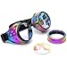 Lelinta Steampunk Rave Glasses Goggles with Rainbow Crystal Glass Lens,Cool,Adjustable