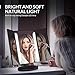 EASEHOLD Lighted Vanity Makeup Mirror Tri-Fold with LED Light Bars 180 Degree Free Rotation Table Countertop Cosmetic Bathroom Mirror (Black)