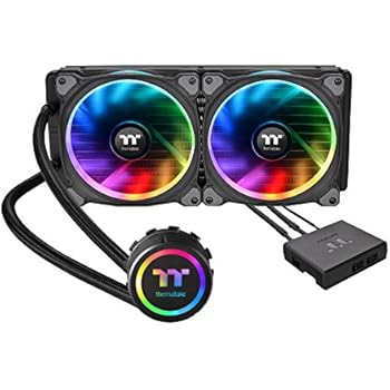 Thermaltake Floe Dual Riing RGB 280 TT Premium Edition PWM TR4 AM4 LGA2066 Ready AIO Liquid Cooling System 280mm High Efficiency Radiator CPU Cooler CL-W167-PL14SW-A