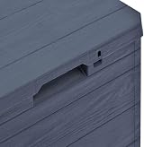 vidaXL Garden Storage Box 90L Anthracite Plastic With Wood Texture view 7
