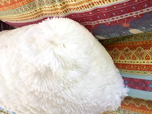Luxurious Faux Fur Body Pillow Cover with Long Hair, Removable with Sturdy Zipper Closure, Ultra Soft For More Comfort and Fits up To 20 X 54 in Body Pillow (Choice of Colors) (White)