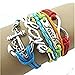 Doinshop Nice Colorful Infinity Friendship Love Anchor PU Leather Charm Bracelet DIY primary