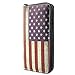 Single Zip Around Vintage American Flag Print Wallet