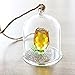 H&D Crystal Enchanted Rose Flower Figurine Dreams Ornament in a Glass Dome Gifts for her (Yellow)