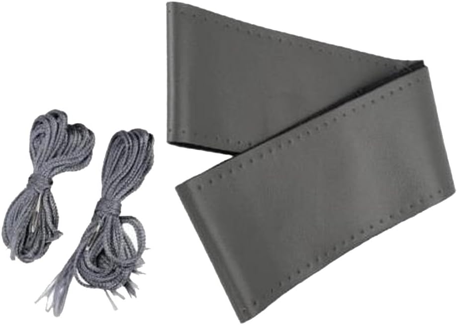 Forepin reg; Car Steering Wheel Cover, DIY Leather Hand Sewing Stitch Sleeve Protector Anti-Slip Comfortable Soft Auto Steering Wheel Glove with Needle & Thread; Grey