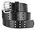 BS200 Three Hole Genuine Leather Casual Jean Belt-Black 1-3/4