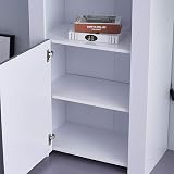 Panana High Gloss Tall Display Cabinet White with Blue LED Lights 160cm view 5