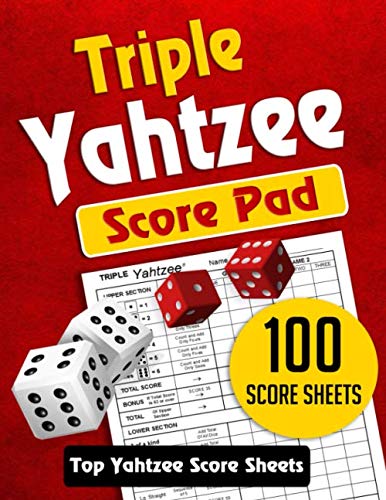 Triple Yahtzee Score Pad: 100 TRIPLE Yahtzee Score Sheets, Game Record Score Keeper Book. TOP Quality Score Card and Large Size 8.5 x 11 inches Vol.1