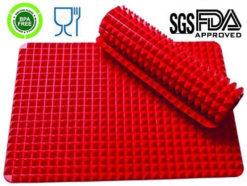 Silicone Healthy Cooking Baking Mat Non-stick,Pyramid Pan, Red 1 Piece by Dodivo