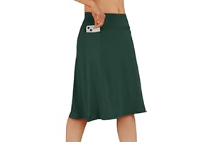 CZRLHYT Womens Skorts Modest Knee Length Skirts Athletic Midi Active Running Skirt