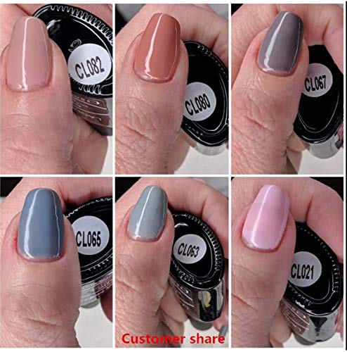 Lagunamoon Gel Nail Polish Soak Off UV LED Nail Gels Varnish 6pcs Pink and Grey Nail Polish