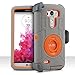 LG G3 Case, ULAK Clip Holster Kickstand Rugged Hybrid Rubber Protective Hard Case for LG G3 2014 (Grey/Orange)