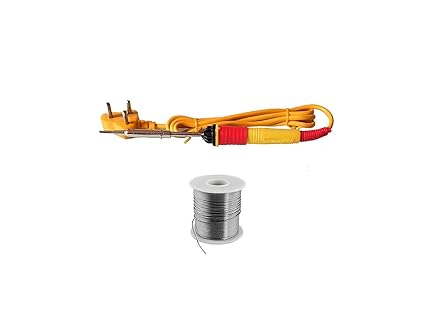 HRDEALS Electric Soldering Iron with 50gm Solder Wire, 25W with 50 gm Solder-Wire (Red)